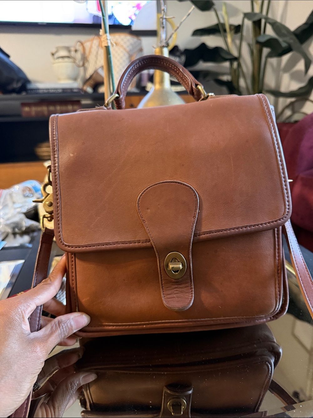 Classic Brown Leather Men's Top-Handle Bag